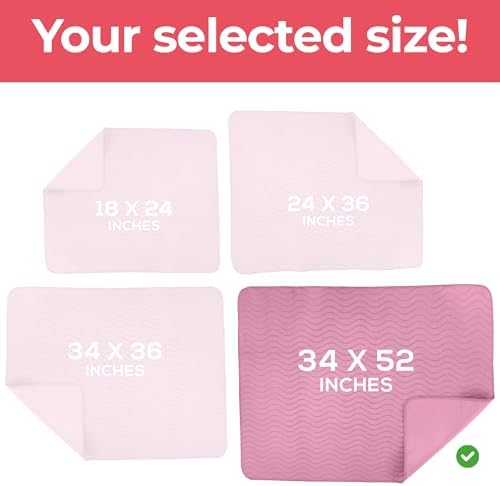 4 Pack Waterproof Reusable Heavy Absorbency Incontinence Bed Pads 34"x52" - Image 4