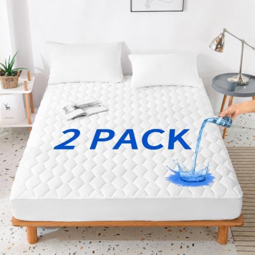 GRT 2 Pack King Waterproof Mattress Protector, Hollow Cotton Mattress Pad by GRT