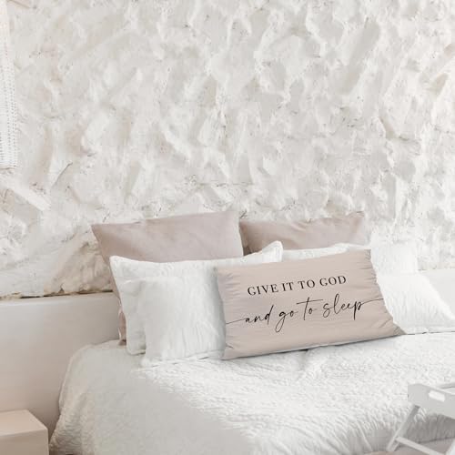 Knibeo Give It to God and Go to Sleep, Decorative Corduroy Pillows Cover - Image 5