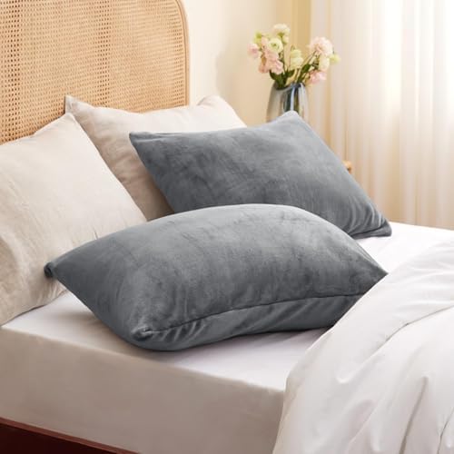 BEDELITE Flannel King Size Pillow Cases Set of 2, 20x36 Inches - Image 2