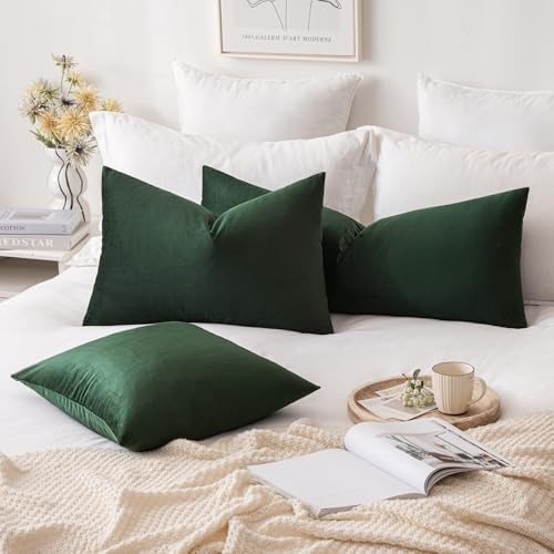 MIULEE 14x36 Inch Lumbar Long Velvet Throw Pillow Cover Set of 1 Army Green - Image 2