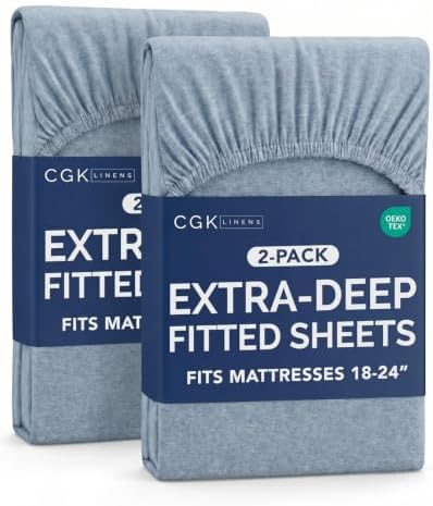 CGK Linens 2 Pack Extra Deep Twin XL Fitted Sheets by CGKUnlimited