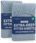 CGK Linens 2 Pack Extra Deep Twin XL Fitted Sheets by CGKUnlimited