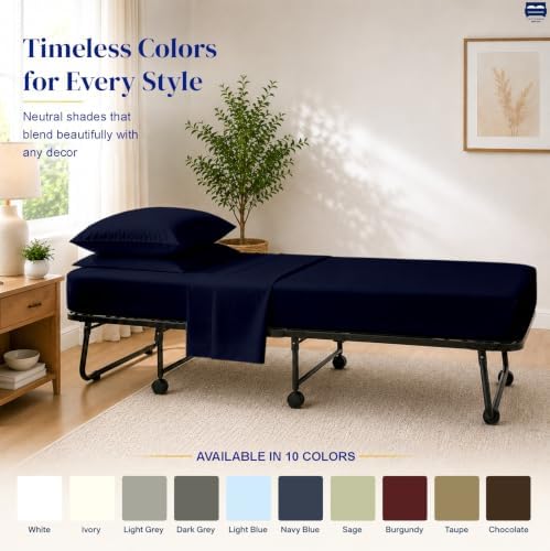 Cottingon 4 PC Cot Sheet Set 30"X75", Egyptian Cotton - Image 6