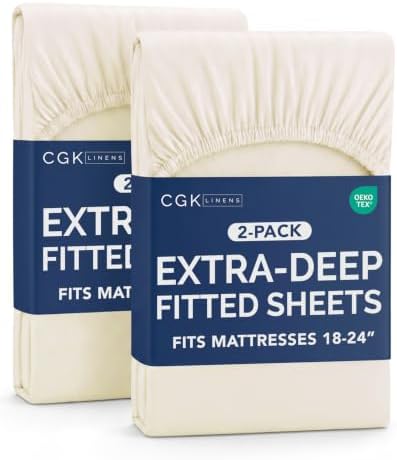 CGK Linens 2 Pack Extra Deep Full Fitted Sheets by CGKUnlimited