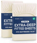 CGK Linens 2 Pack Extra Deep Twin XL Fitted Sheets by CGKUnlimited