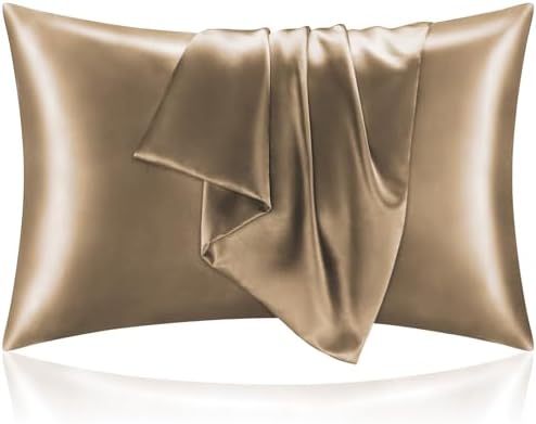 BEDELITE Satin Pillowcases, Queen Size 20x30 Inch, Tawny Brown by BEDELITE