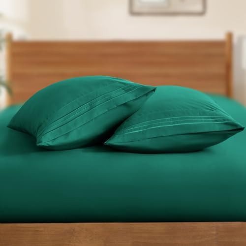 Horbaunal Microfiber Pillowcases Standard Size, Dark Green, 2 Pack - Image 4