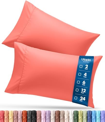 Pillow Covers King Size Set of 4, Soft and Comfy Pillow Cases by UTOPIABEDDING