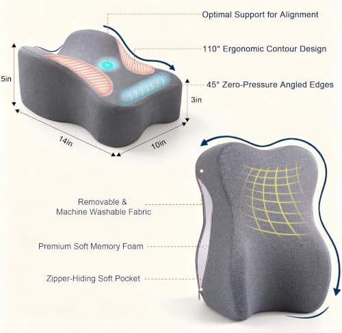 UJPFEO Knee Pillow for Side Sleepers, Leg Pillows for Sciatica, Joints Between - Image 5