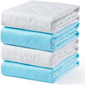 4 Pack Washable Waterproof Bed Pads 34"x36", Incontinence Bed Pads by KANECH