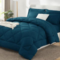 CozyLux Oversized Queen Comforter Set 98"x98", 7 Piece, Lyons Blue by CozyLux