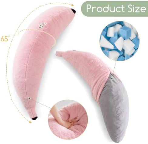 HIGOGOGO Banana Shape Memory Foam Body Pillow, Novelty Soft Long Stuffed Pillow - Image 2