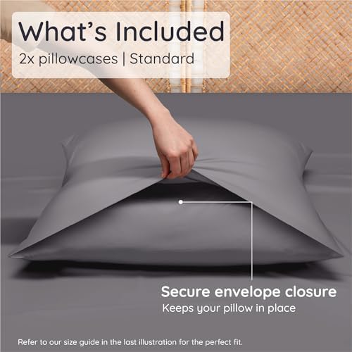 Bambaw 100% Viscose Derived from Bamboo Pillowcases Standard Size – Set of 2 - Image 2