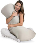 SleepCloud Weighted Body Pillow 8lbs, Cooling Tencel Cover, 48” x 14” XL by SleepCloudBodyPillows