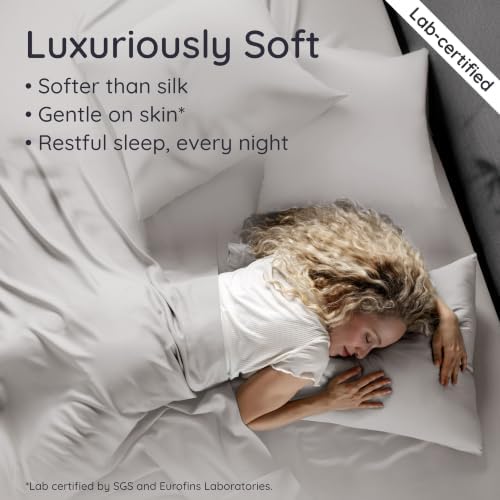 Bambaw 100% Viscose Derived from Bamboo Pillowcase King Size – Set of 2 Cooling - Image 4