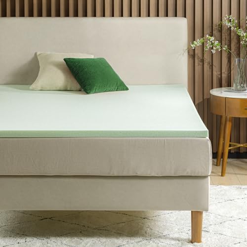 ZINUS 1.5 Inch Green Tea Memory Foam Mattress Topper, Dorm Bedding, - Image 6