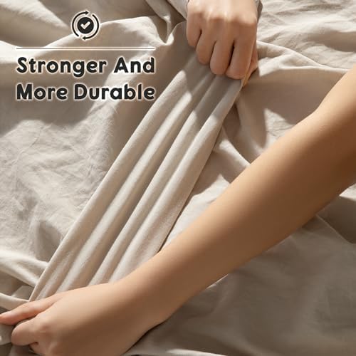 SONORO KATE 100% French Linen King Size Sheets Set, Extra Deep Pocket - Image 4