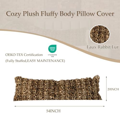 Fluffy Leopard Print Body Pillow Cover, Luxury Bubble Cheetah Print Plush Fuzzy - Image 2