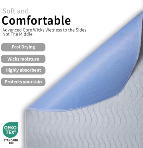 Accompagner Incontinence Bed Pads Washable Waterproof, Ultra-Absorbent Reusable - Image 2
