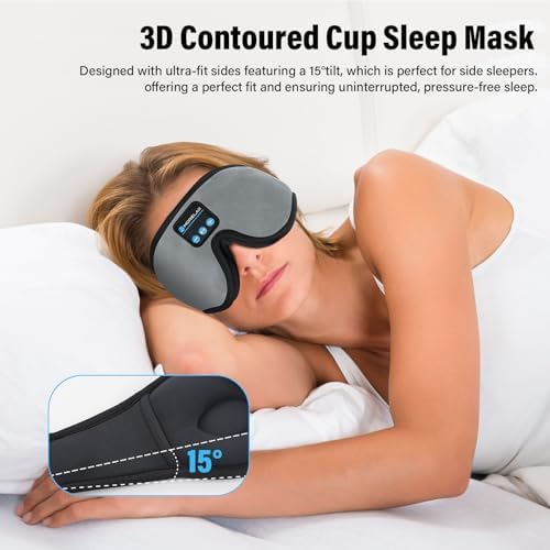 Sleep Mask with Bluetooth Headphones, 3D Sleep Mask Wireless Music Eye Mask - Image 3
