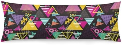 Retro 80s 90s Body Pillow Pillowcase Retro Memphis Pattern Long Body Pillow by Unknown