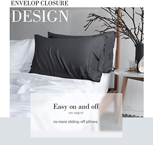 WishSmile Cooling Queen Pillowcases Set of 2 Breathable Cool Silky Soft Rayon - Image 4