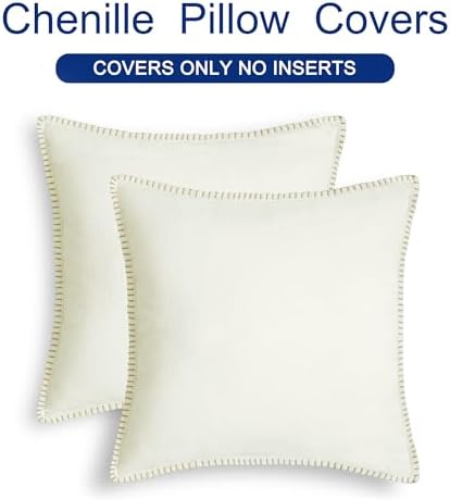 CaliTime Decorative Couch Throw Pillow Covers 18 X 18 Inches Cream - Image 6