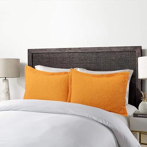 MarCielo 2-Piece Embroidered Pillow Shams, Decorative Microfiber Pillow Covers - Image 2