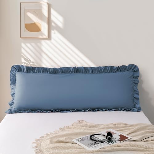 Ruffle Body Pillow Pillowcase, Slate Blue by Unknown