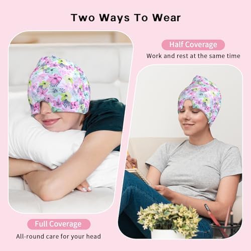 Migraine Relief Cap, Gel Cooling Eye Mask, Headache Relief 2 Pack Set - Image 5