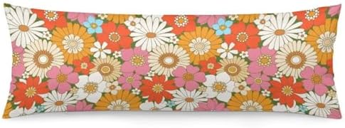 Groovy Flower Body Pillow Cover Bohemian Pillowcase by Unknown