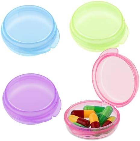 4 Pcs Mini Pill Organizer Small Pill Box Cute Portable Pill Case by WLLHYF