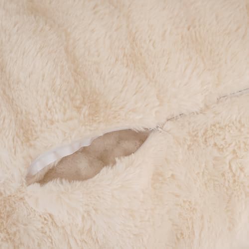 Faux Fur Reading Pillow for Sitting in Bed, Large Backrest Bed Pillow - Image 7