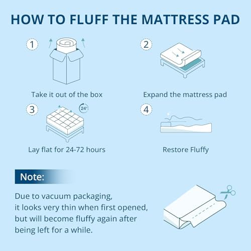 YUGYVOB California King Mattress Topper Thick, Cooling Plush Mattress Pad - Image 7
