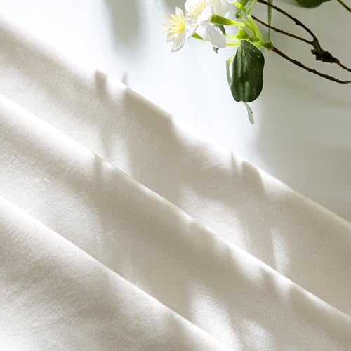 GIGIZAZA Velvet Pillow Covers 22x22 Decorative Pillows Pack of 2 Ivory - Image 4