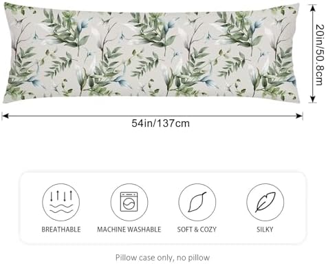 Floral Spring Body Pillow Cover 20x54 Long Pillow Case Protector - Image 2