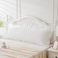 20x54 inches Off White Ruffled Body Pillow Cover 1 Piece Washed Cotton by Qilunn