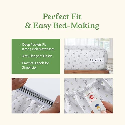 California Design Den Organic Cotton Twin Bed Sheet Set, Llama Print - Image 5