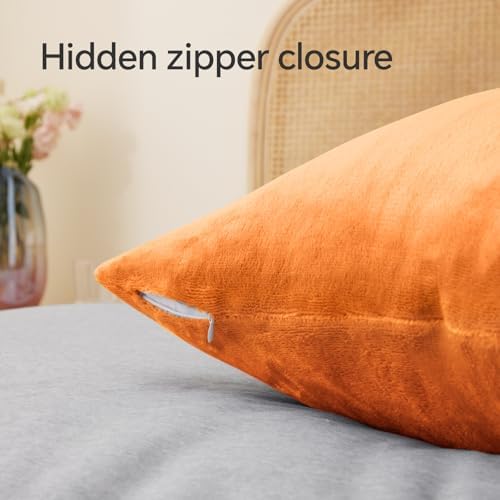 BEDELITE Flannel King Size Pillow Cases Set of 2, Burnt Orange, 20x36 in - Image 6