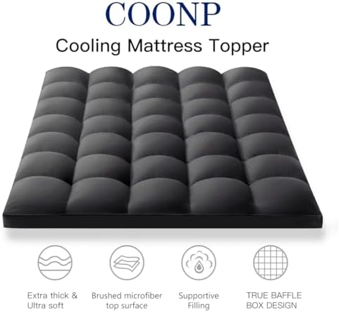 COONP Full Mattress Topper, Extra Thick Pillowtop, Cooling Plush Mattress Pad - Image 2