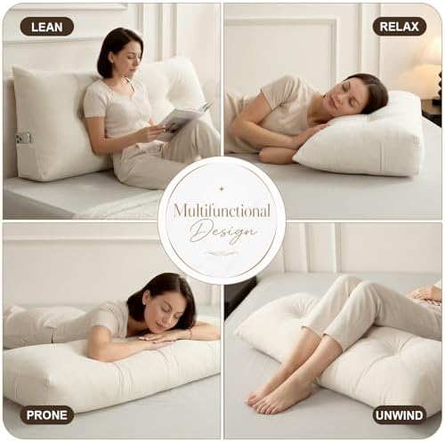 Gnostik Triangular Headboard Wedge Pillow, 39.4"x15.7"x7.5" Bed Wedge Pillow - Image 3