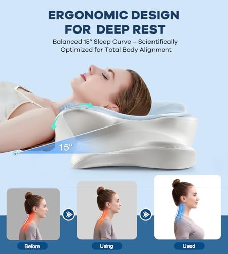 DONAMA Cervical Pillow for Neck and Shoulder Pain Relief, Cooling Contour - Image 5