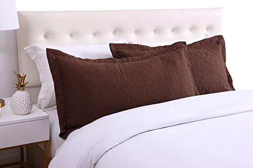 MarCielo 2-Piece Embroidered Pillow Shams, King Decorative Microfiber Pillow - Image 2