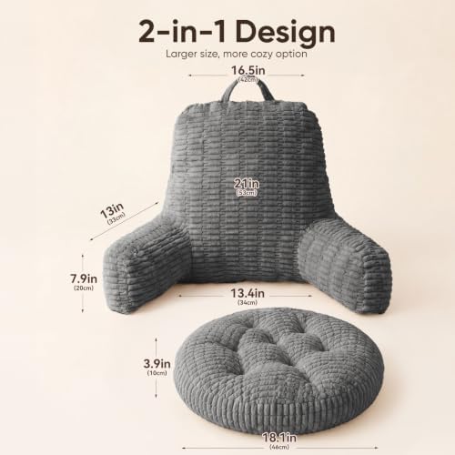 21"H Large Reading Pillow, Backrest Pillow - Image 2