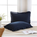 Merryword Navy Pillowcases King Size Ruffled Pillow Shams Set of 2 Cute by Merryword