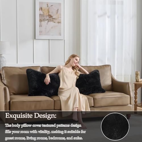 20x54 inch Luxury Fluffy Body Pillow Cover, Shaggy Furry Body Pillowcase - Image 3