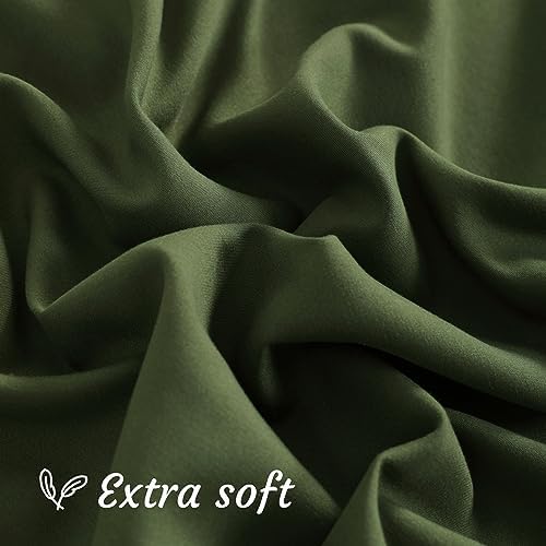 NTBAY King Microfiber Pillowcases, Olive Green - Image 6