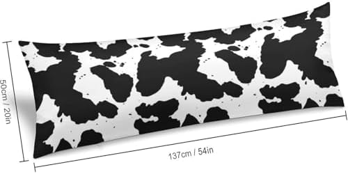 Cow Print Body Pillow Cover Black and White Pillowcase - Image 2