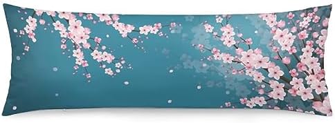 Cherry Blossoms Body Pillow Cover Pink Flowers Plum Branch Cherry Blossom by TOKILIAR